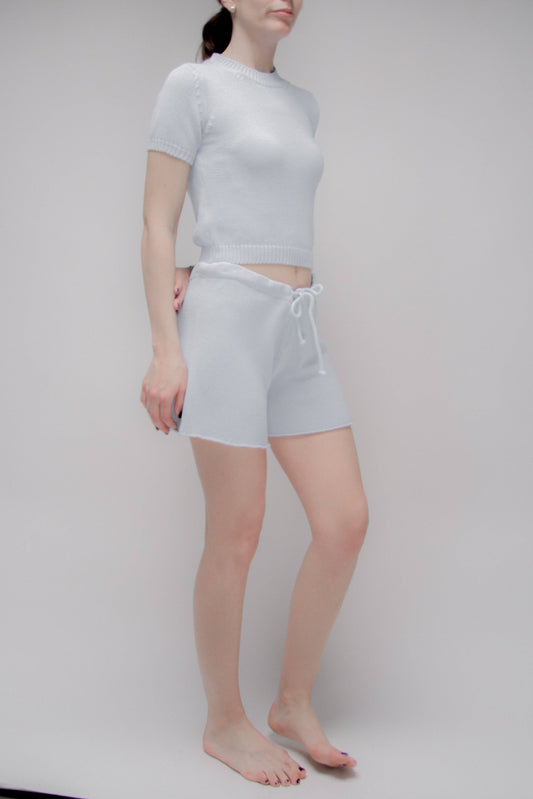 Fine cotton shorts | Sky Blue