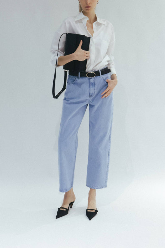 Organic cotton straight-leg jeans