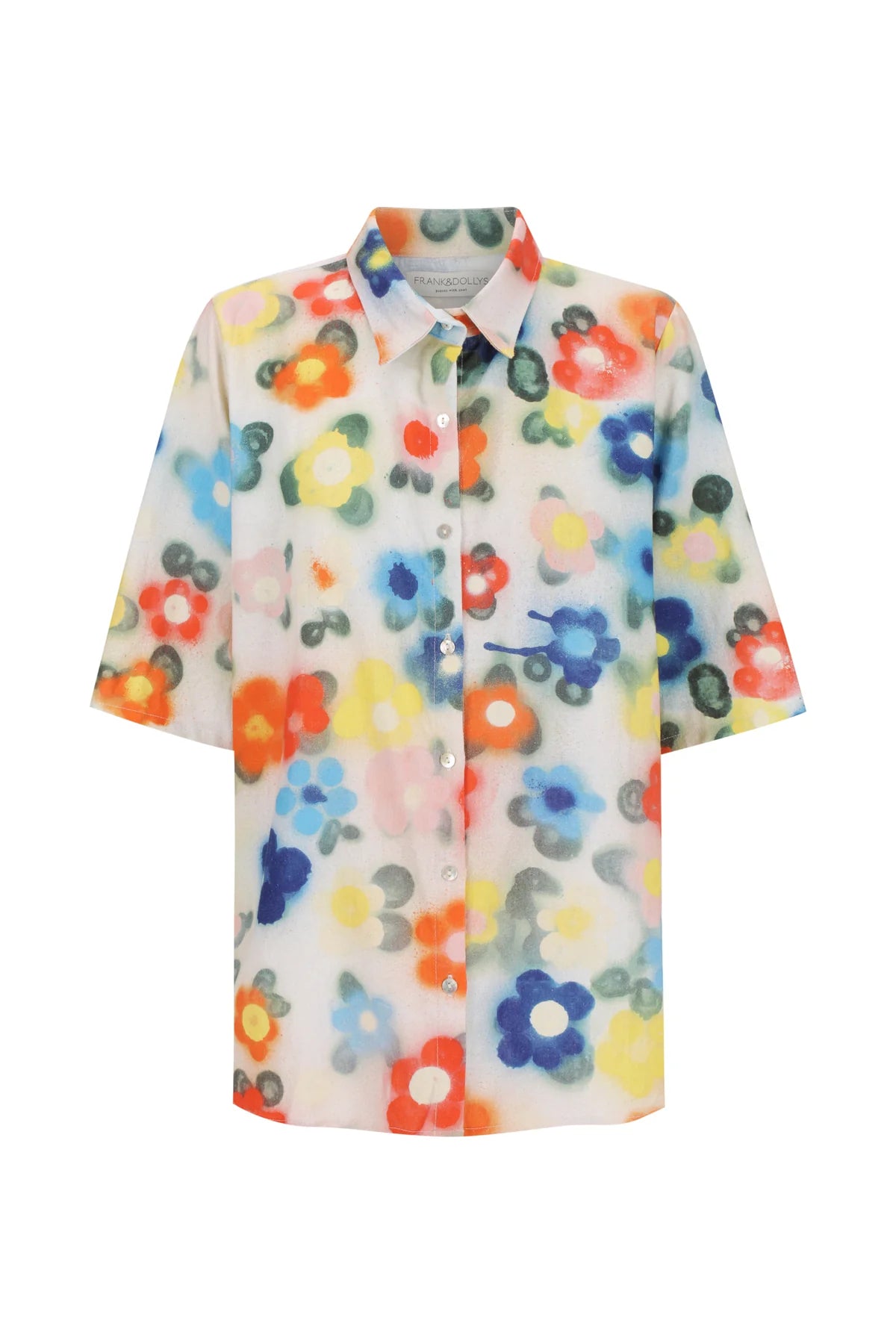 Linen cactus flower shirt