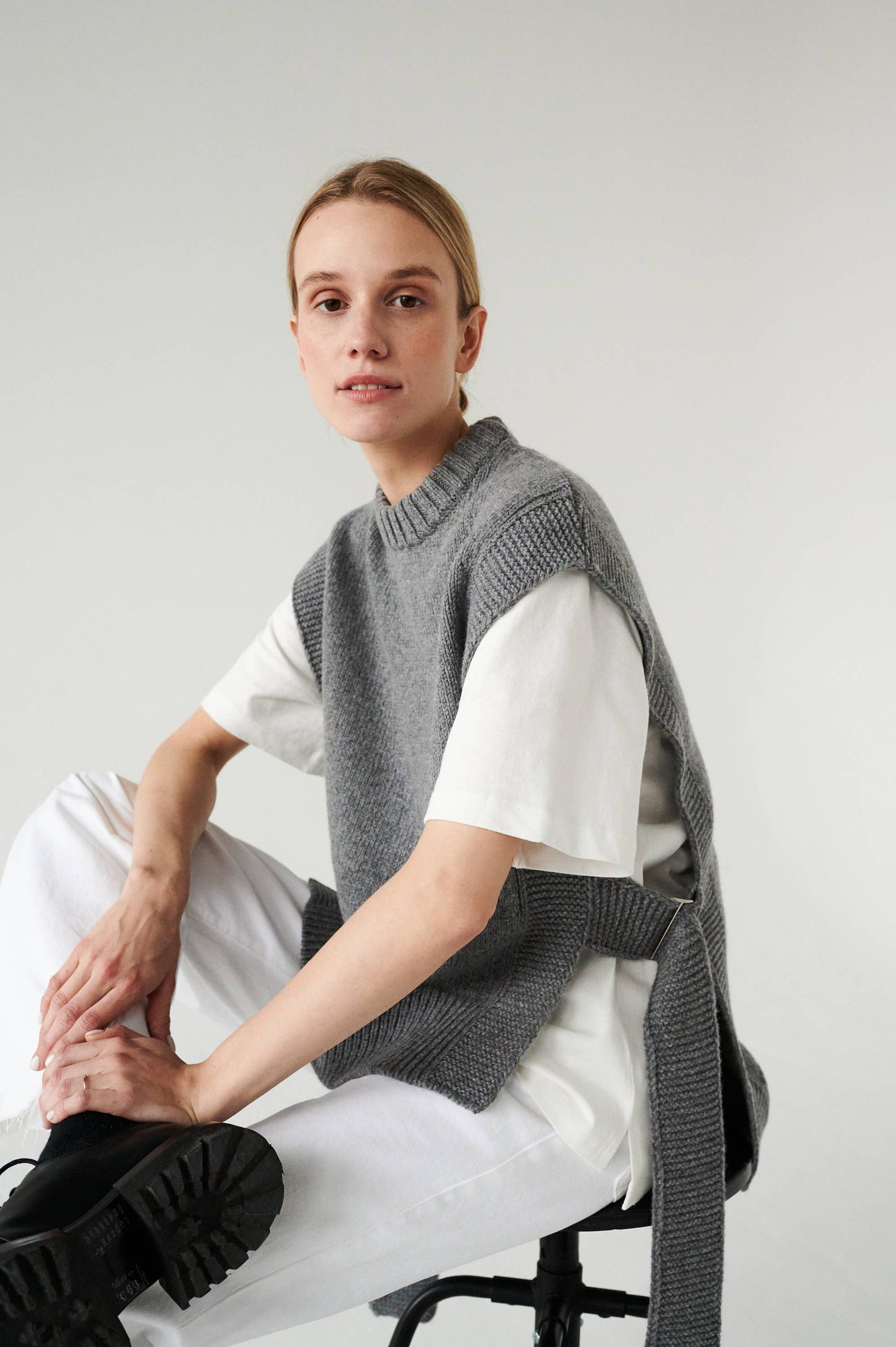 Kalvos: Dove Grey Merino Wool Vest