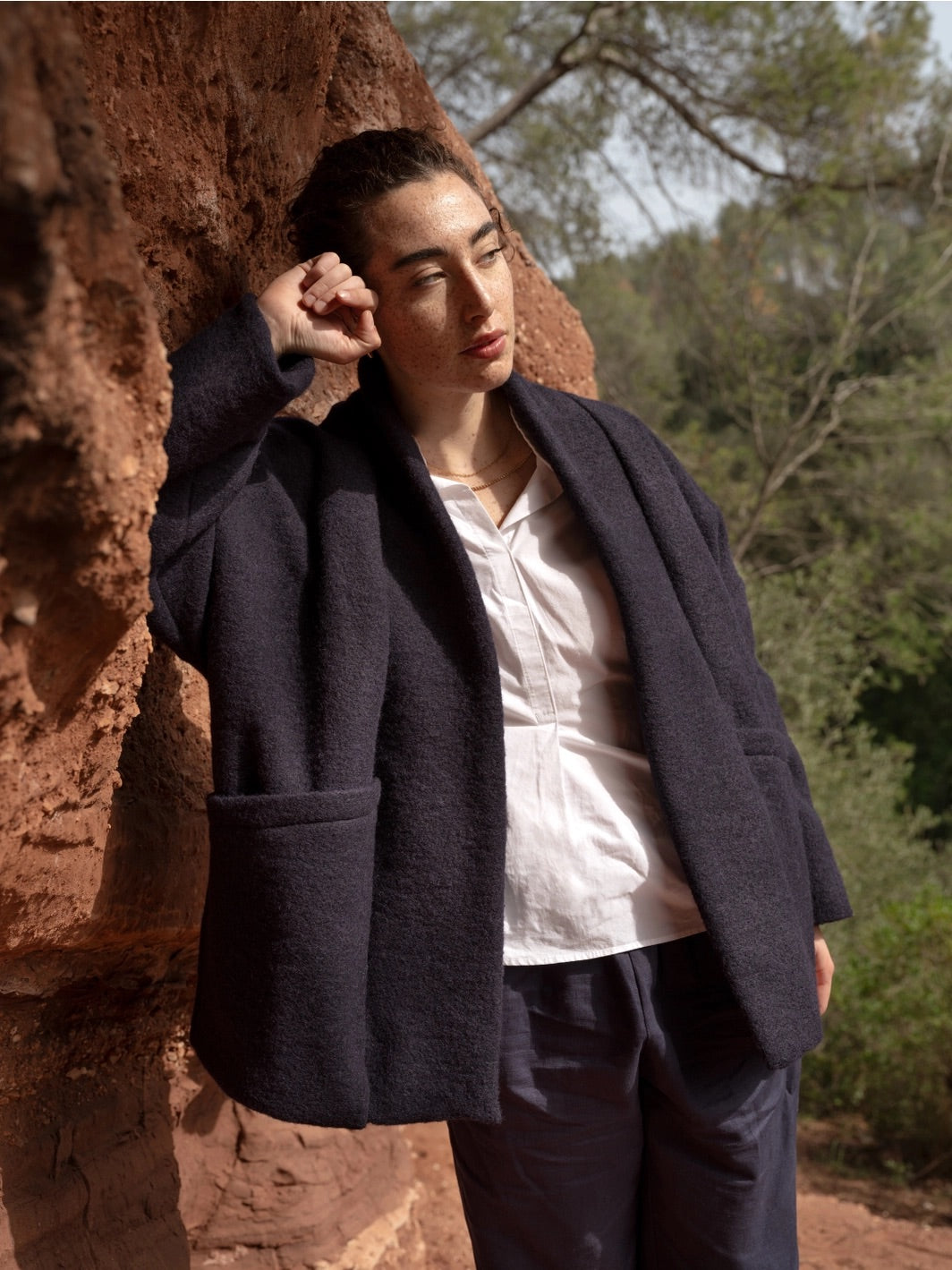 314 BRUC JACKET beige organic wool