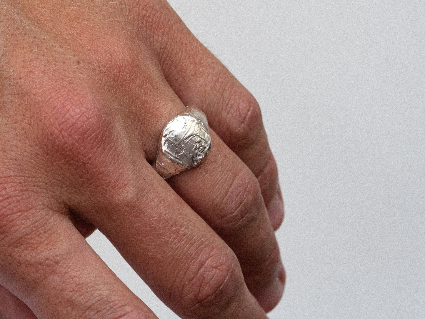 Liquify ~ Large Melt Signet | Sterling Silver
