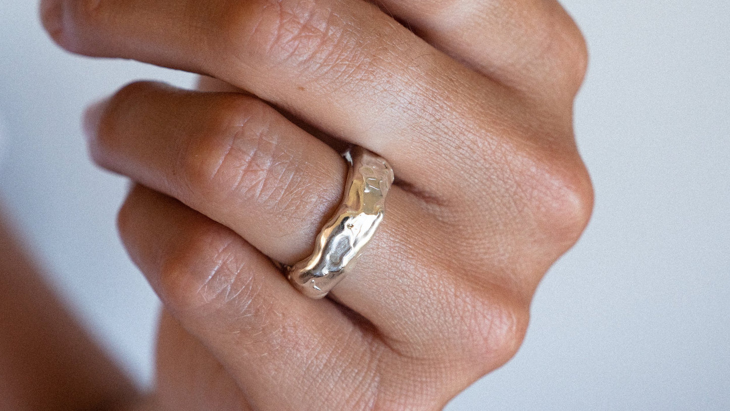 Liquify ~ Drip Band | Sterling Silver