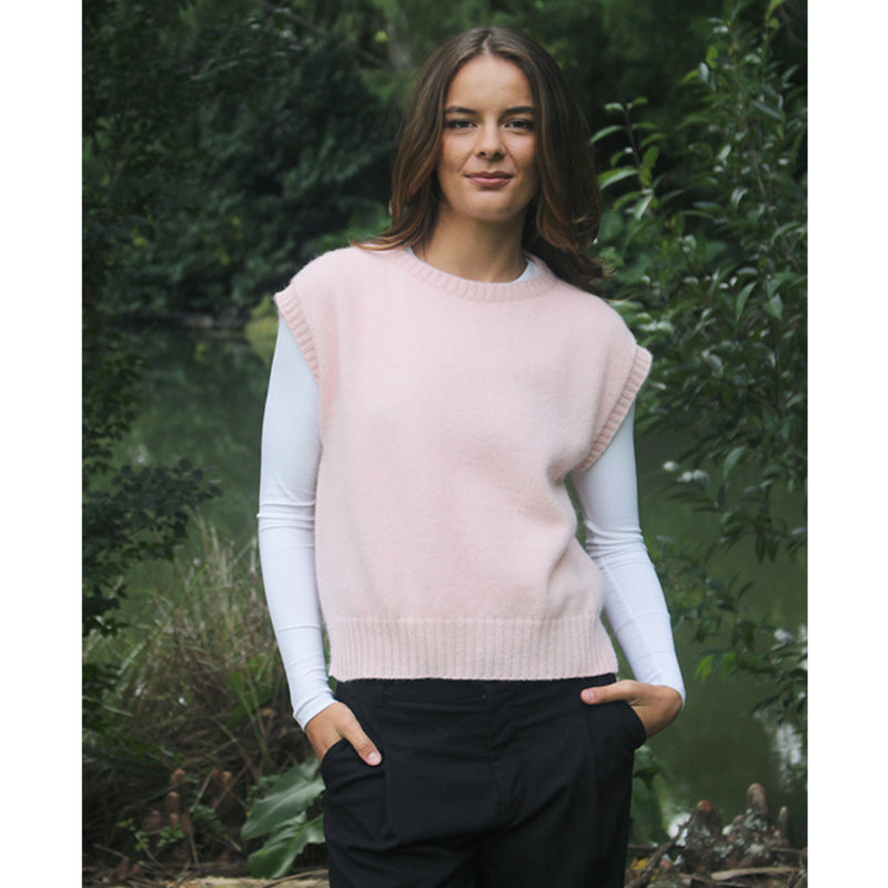 Alpaca crew neck vest