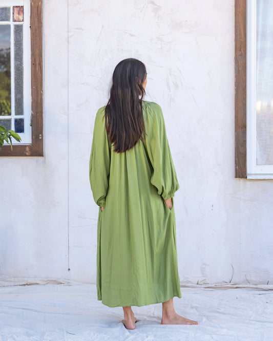 Flores Billowing Dress | Organic Sugarcane