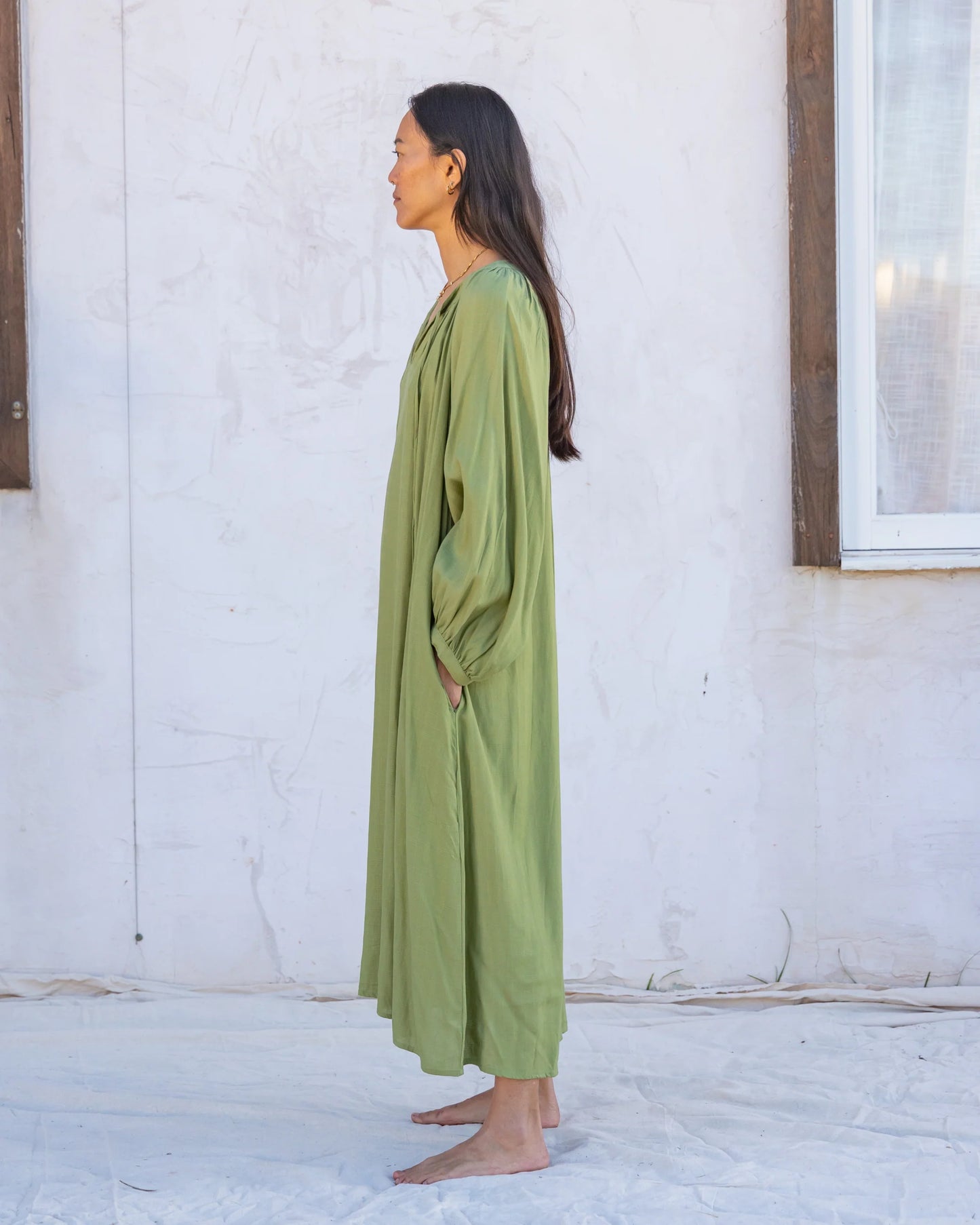 Flores Billowing Dress | Organic Sugarcane
