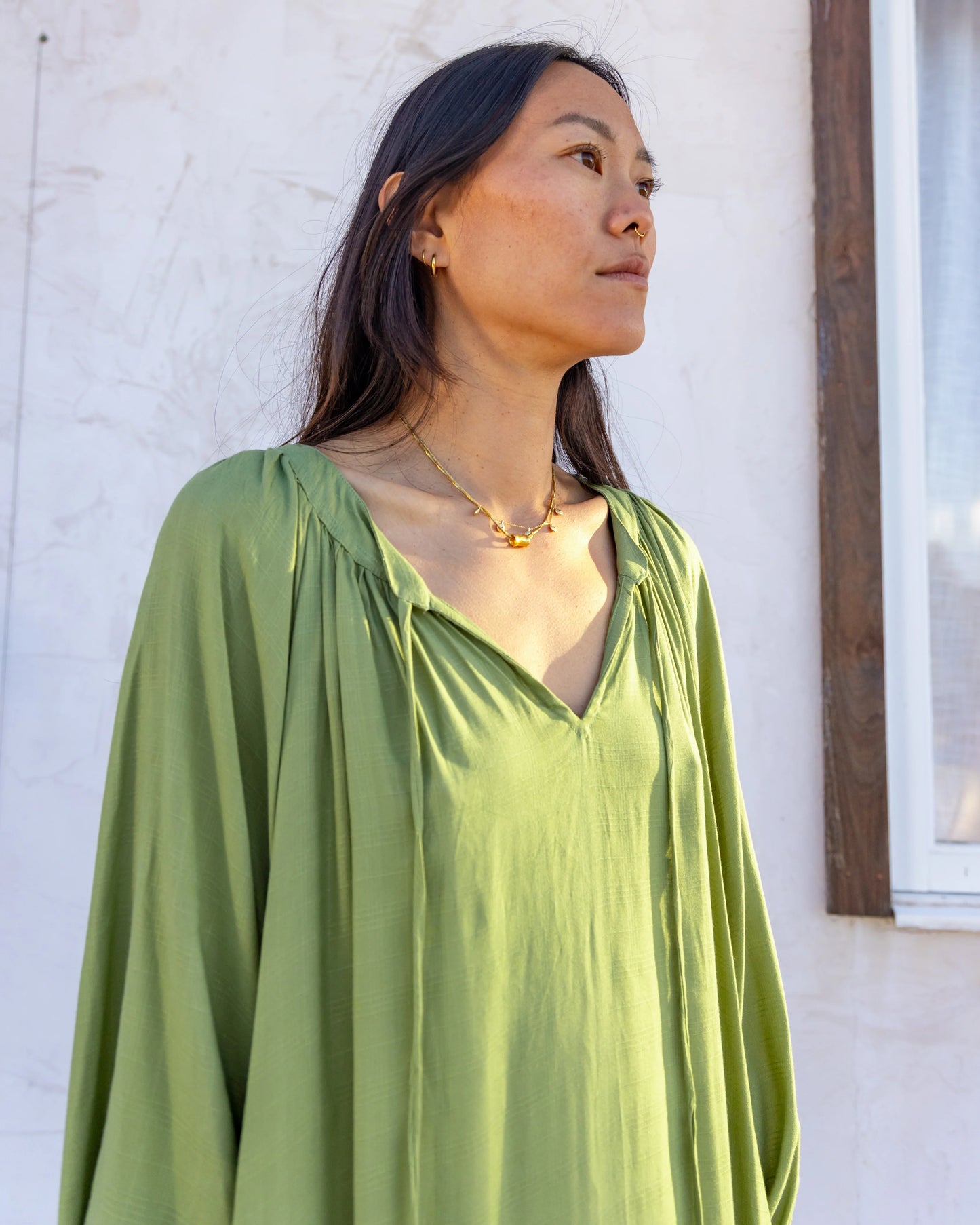 Flores Billowing Dress | Organic Sugarcane