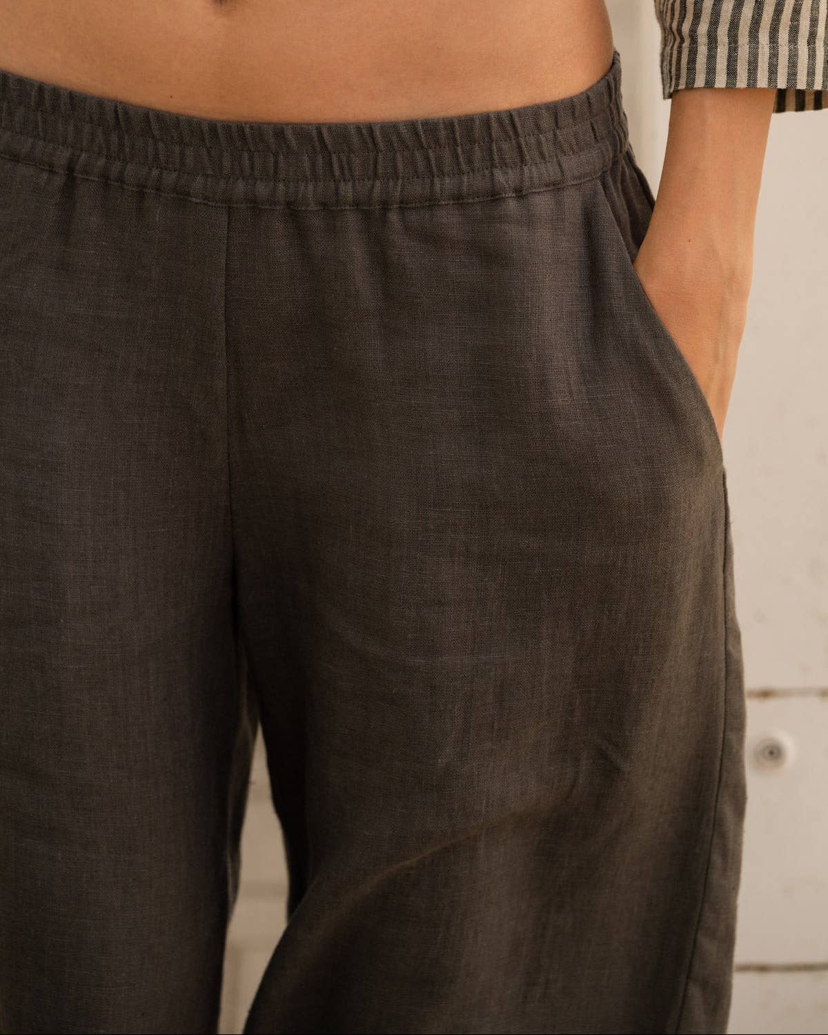 Kim - Linen Pants | Dark Grey