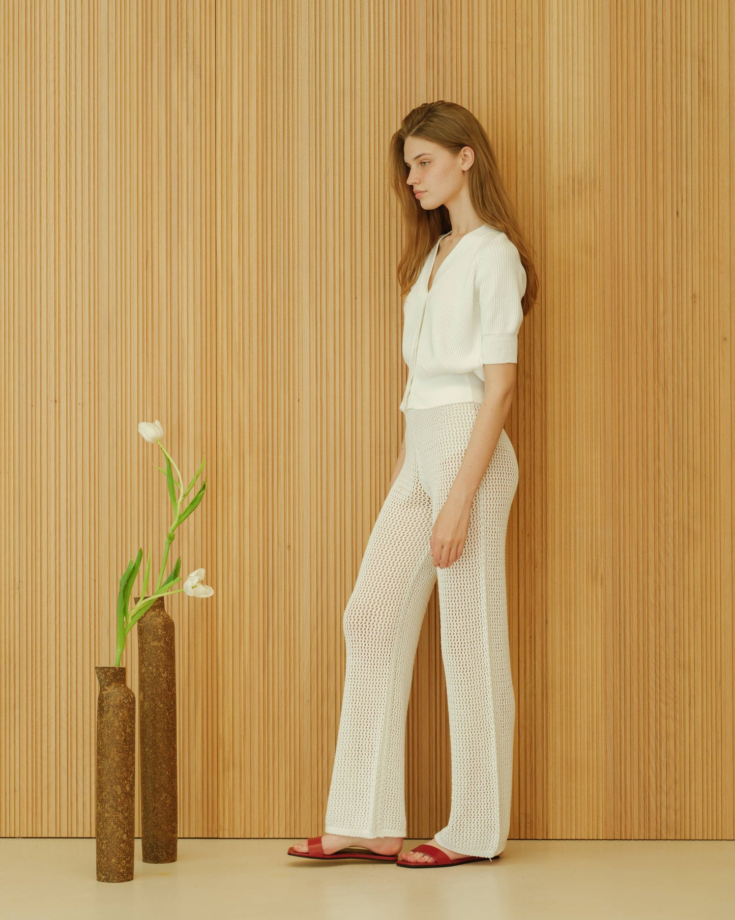 Fine Cotton Short Sleeve Cardigan | White