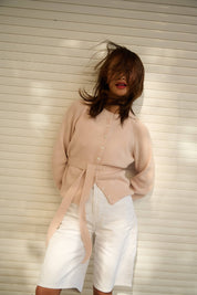 Indraja: Wool Cashmere Cardigan