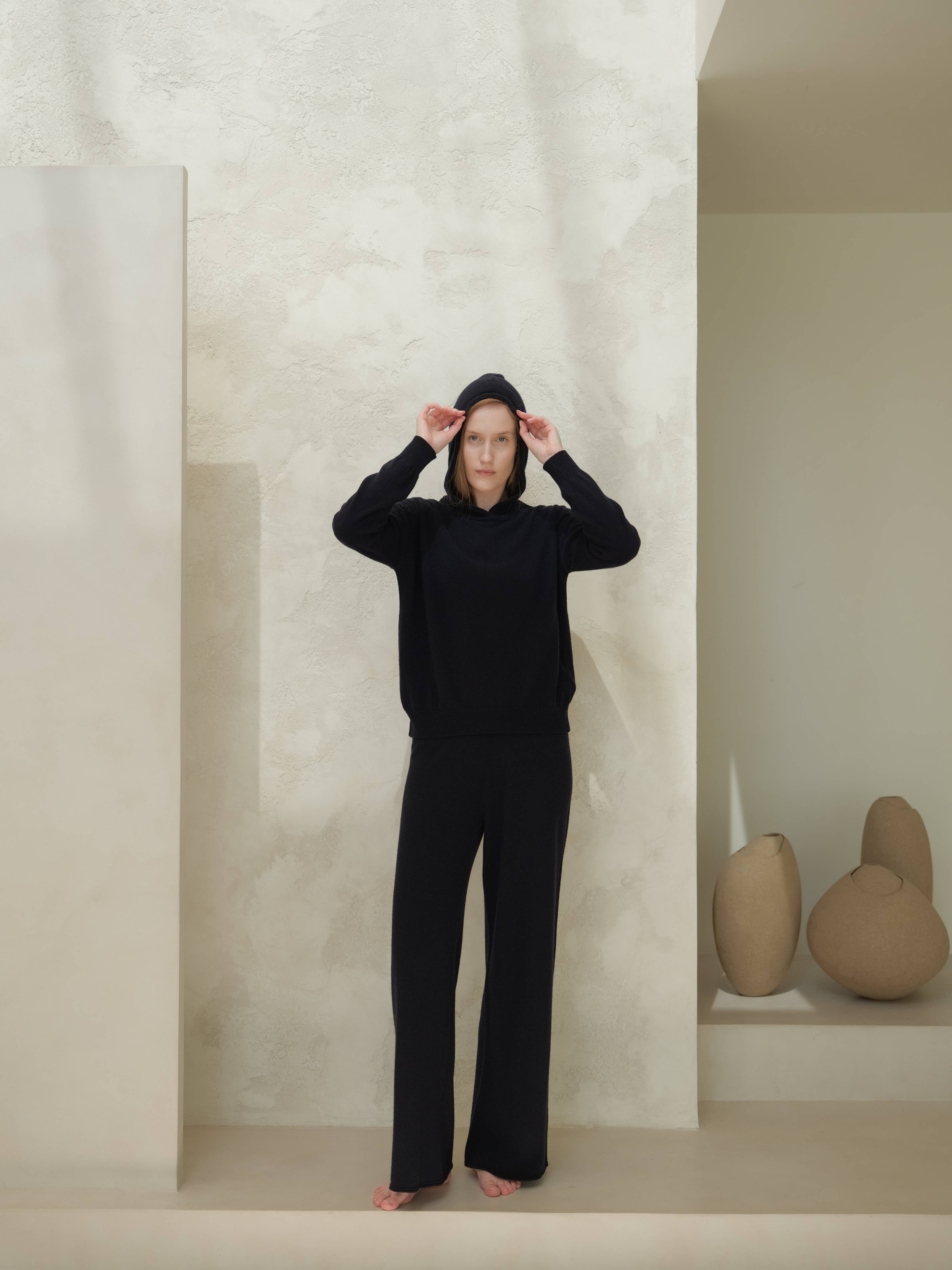 Cashmere Mix Hoodie | Black