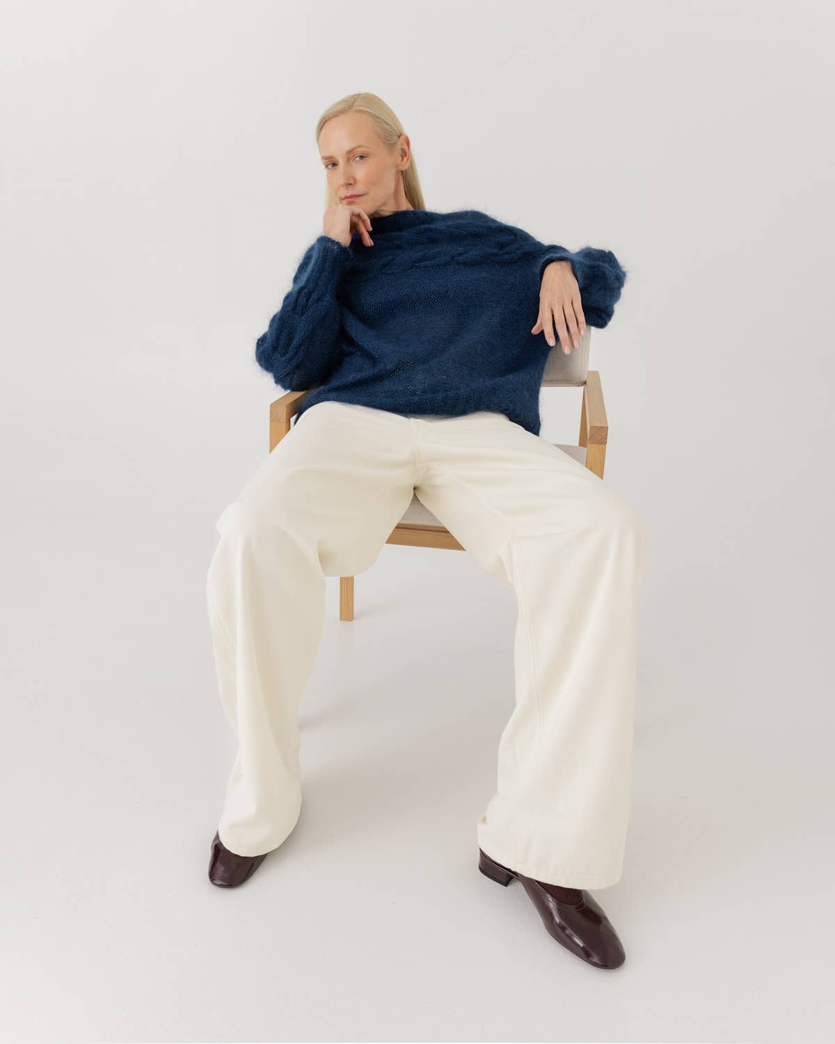 Jūra: Handmade Midnight Blue Silk & Mohair Sweater