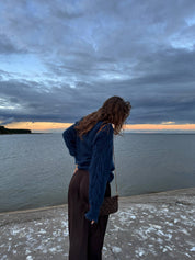 Jūra: Handmade Midnight Blue Silk & Mohair Sweater
