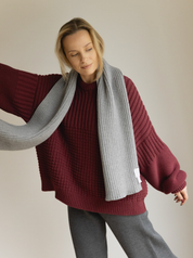 Rib Scarf: Merino Wool | Grey