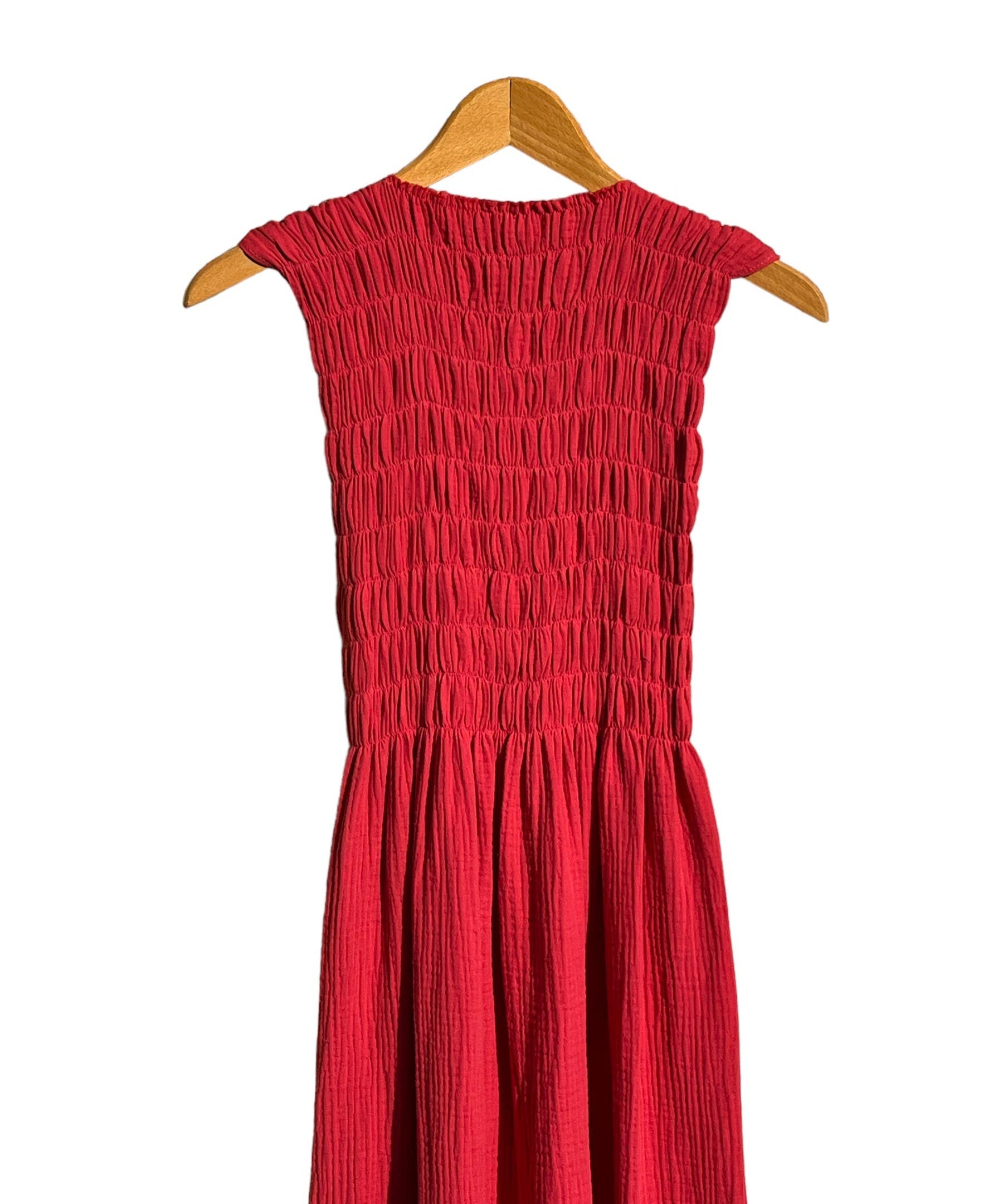 735 ALBER Gathered dress in organic cotton muslin