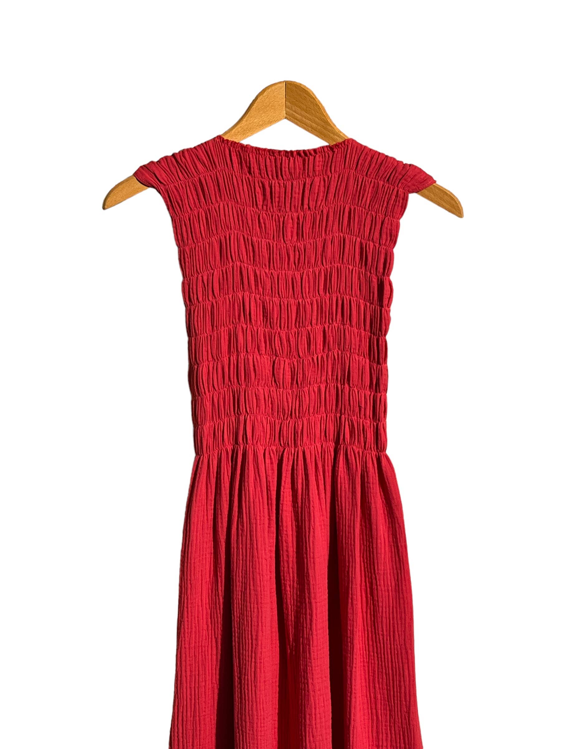 735 ALBER Gerafftes Kleid aus Bio-Baumwollmusselin