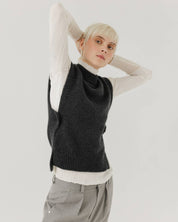 Giria: Charcoal Wool Vest
