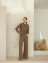 Cashmere Mix Hoodie | Brown