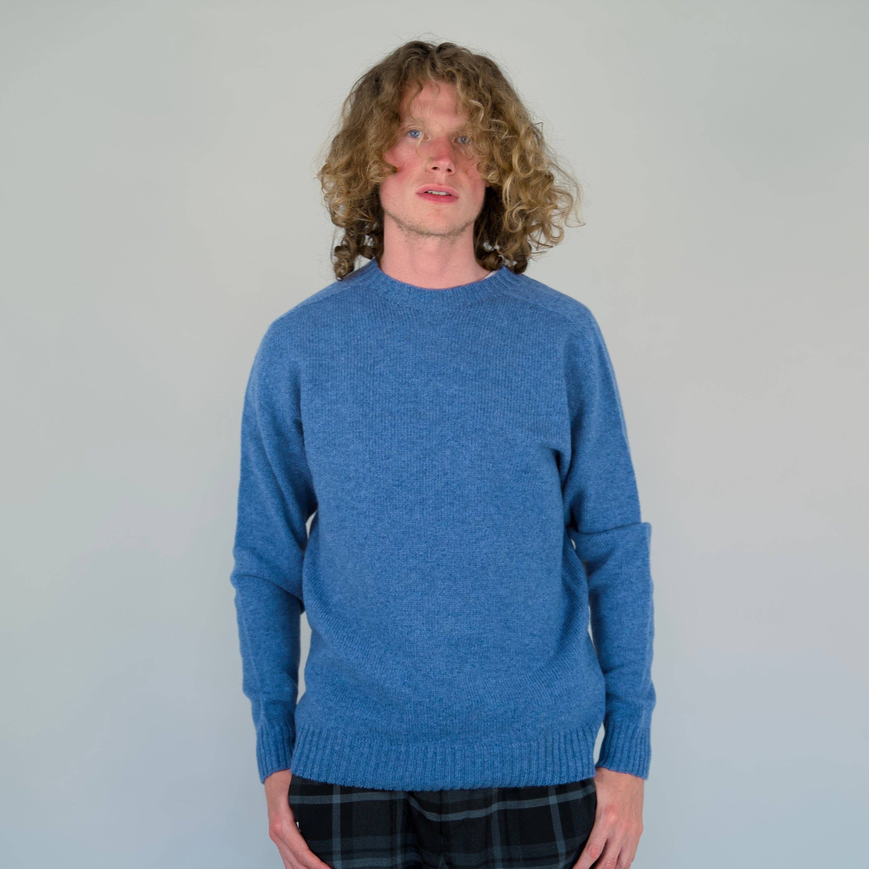 Geelong Lambswool - Seamless Crew | Blue
