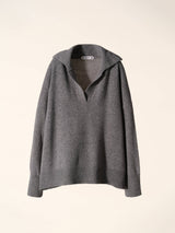 Cashmere Mix Relaxed Polo | Steel Grey