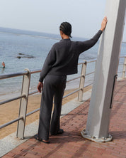 Merino-Rippstrickhose | Anthrazit