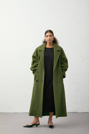 Cocoon double-breasted coat