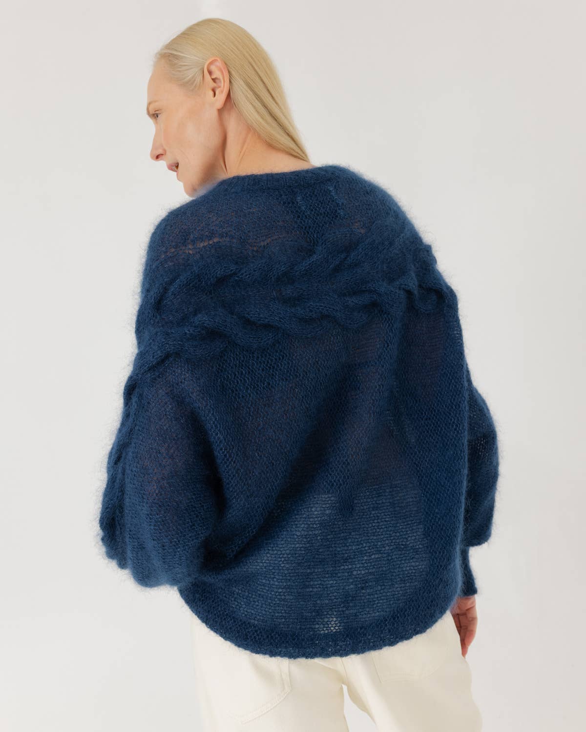 Jūra: Handmade Midnight Blue Silk & Mohair Sweater