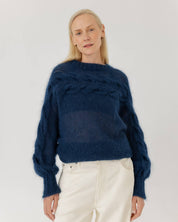 Jūra: Handmade Midnight Blue Silk & Mohair Sweater