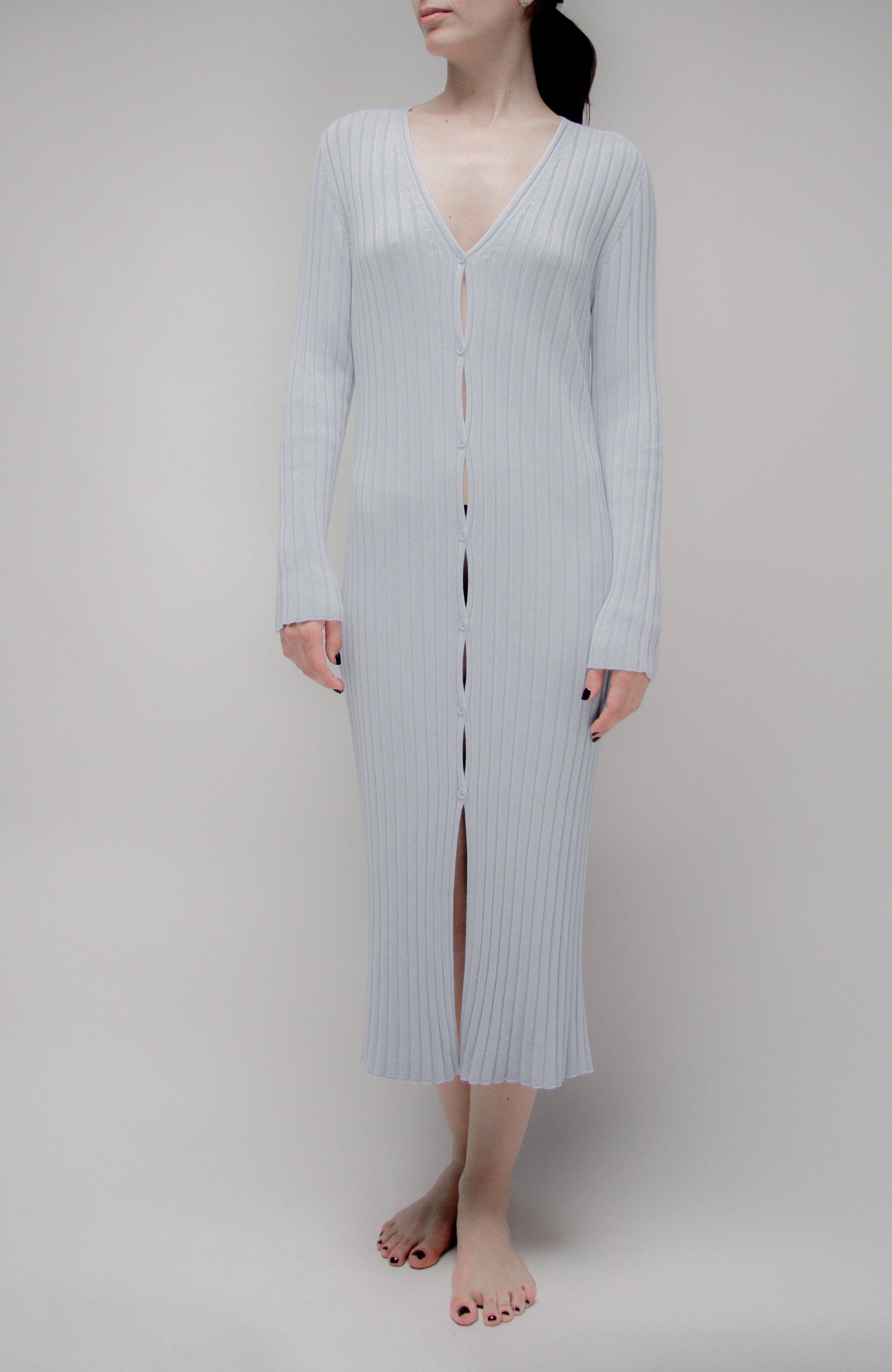Long cardigan in fine cotton