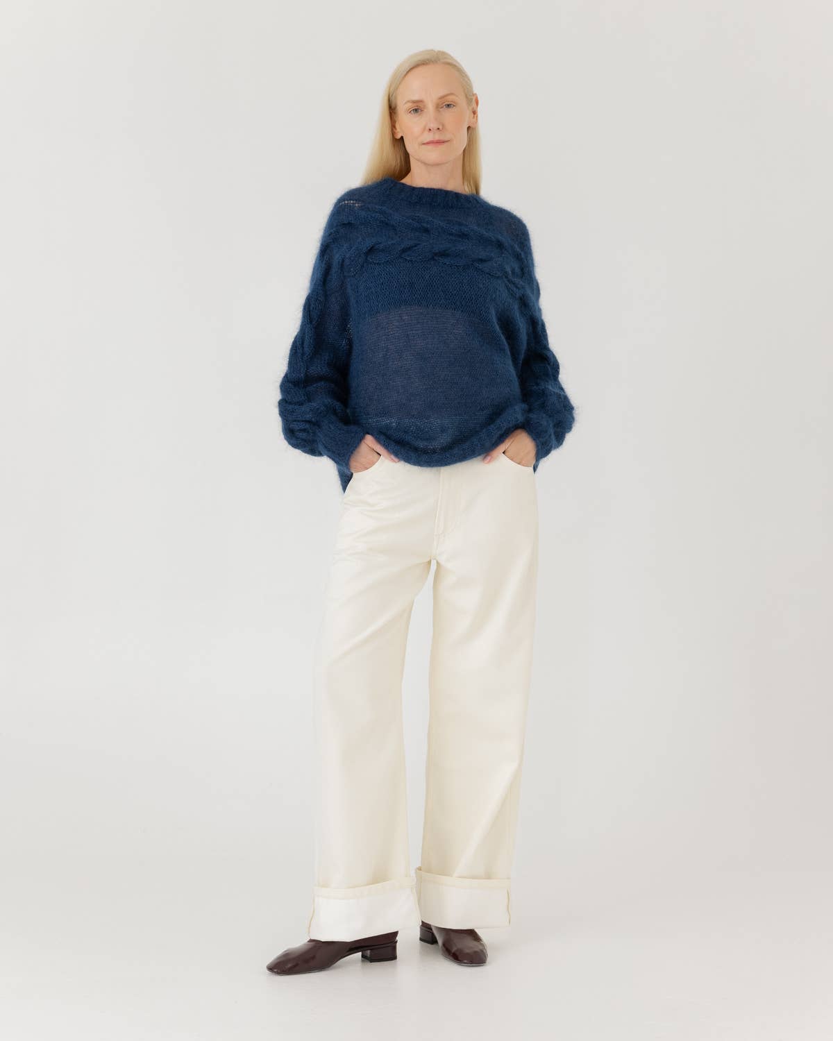Jūra: Handmade Midnight Blue Silk & Mohair Sweater