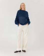 Jūra: Handmade Midnight Blue Silk & Mohair Sweater