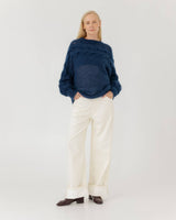 Jūra: Handmade Midnight Blue Silk & Mohair Sweater