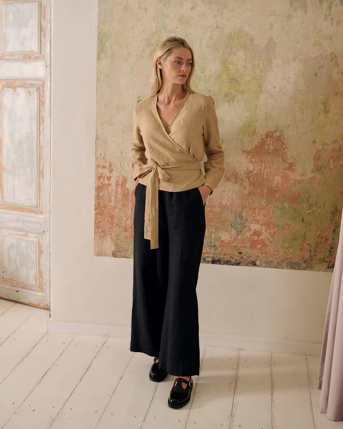 Georgina Linen Trousers | Black
