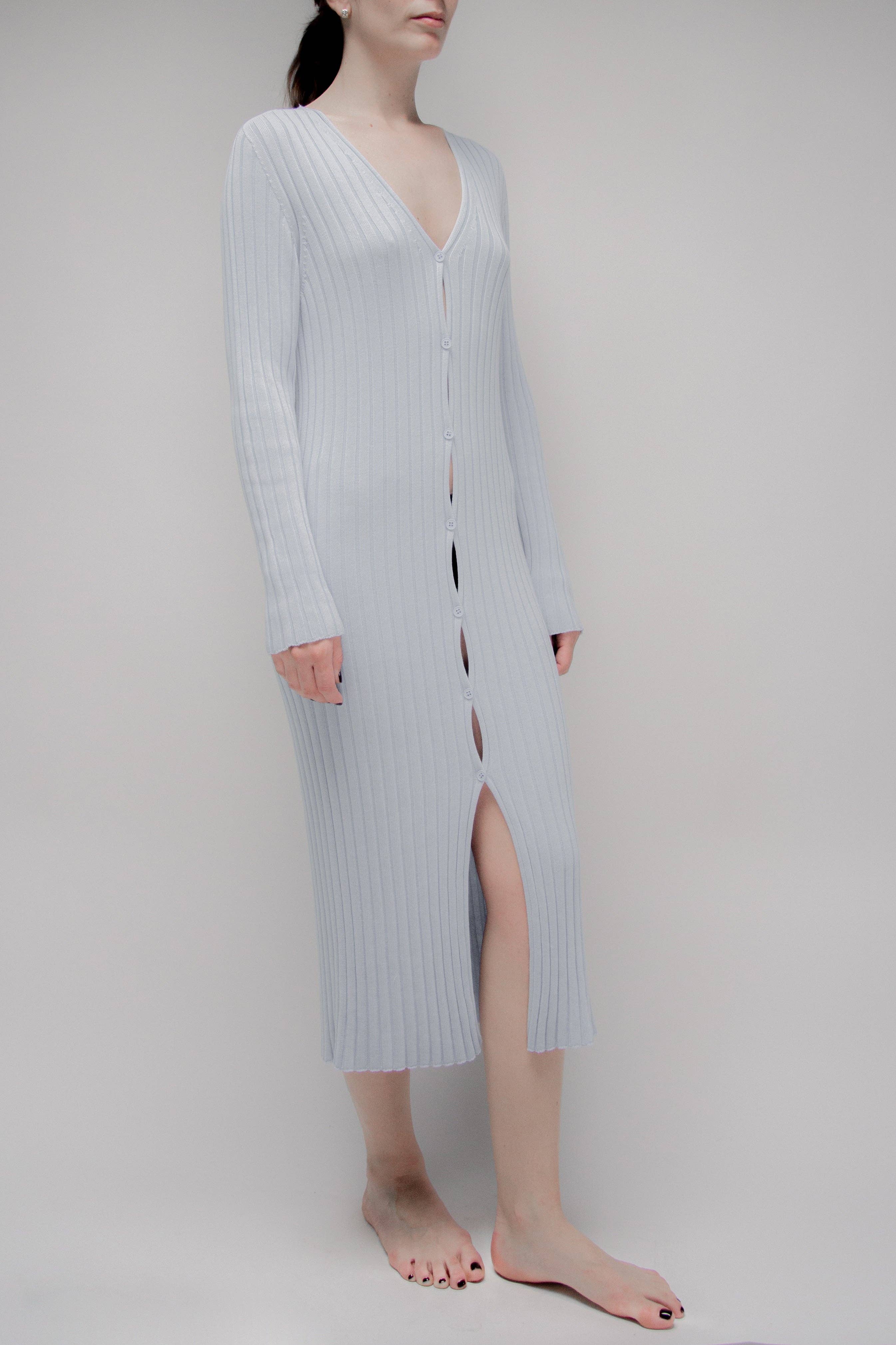 Long cardigan in fine cotton