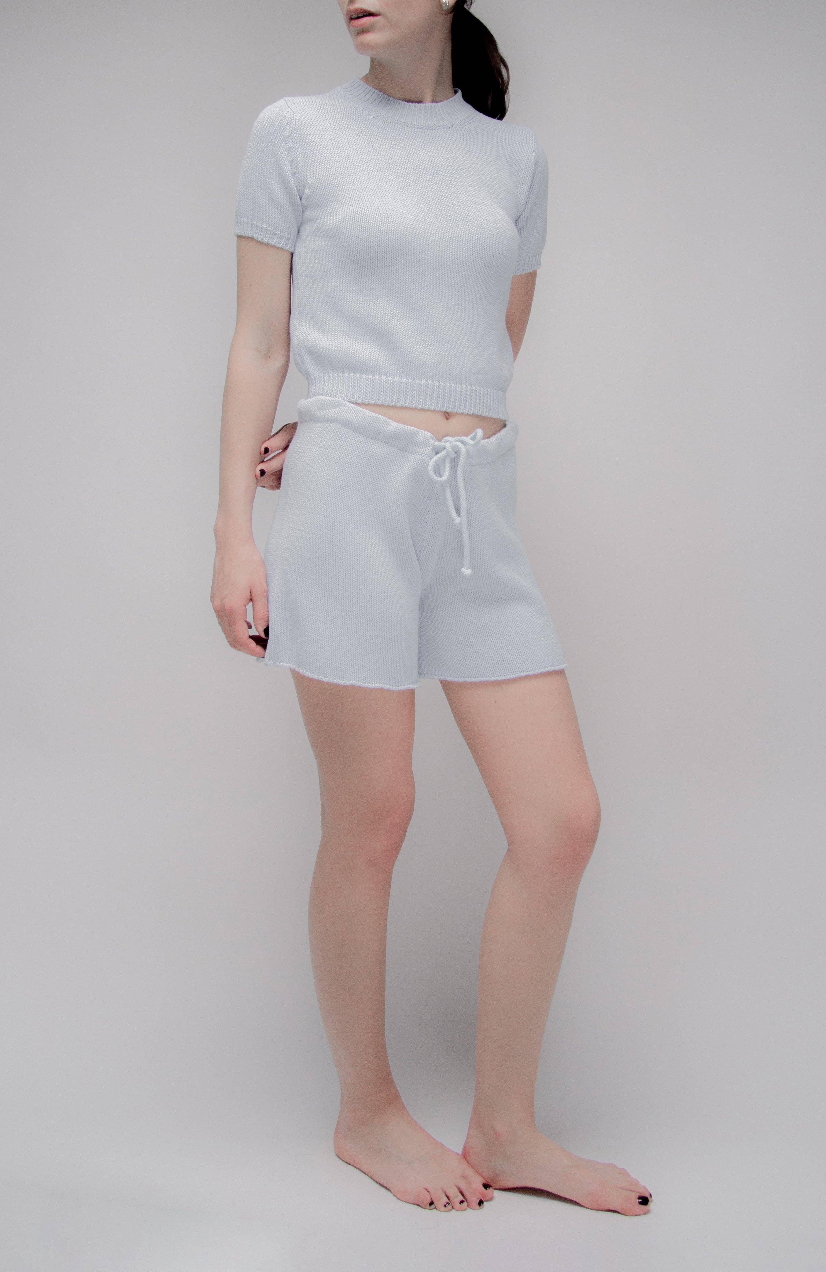 Fine cotton shorts | Sky Blue