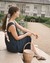 Nida - Linen Dress | Navy