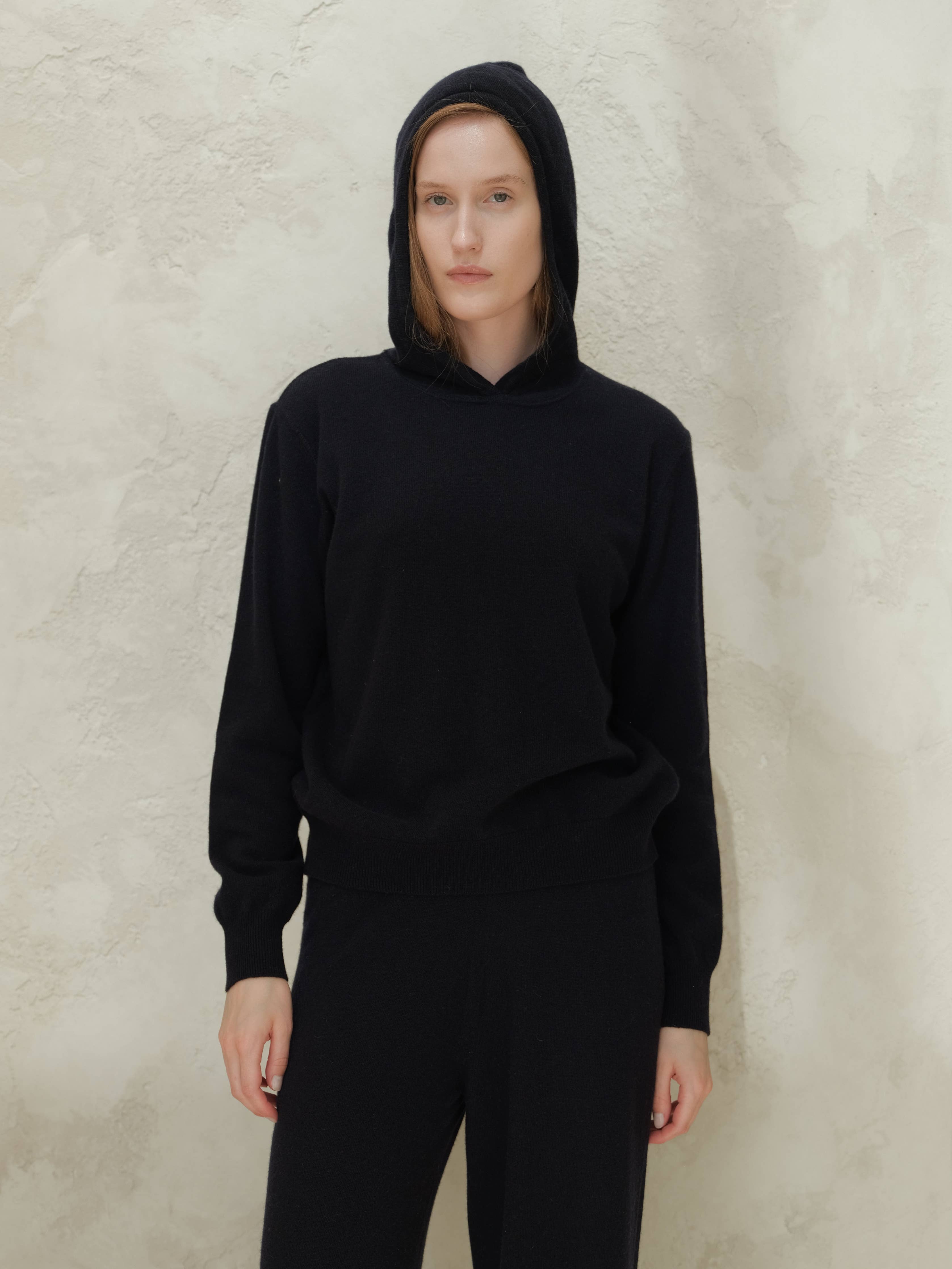 Cashmere Mix Hoodie | Black