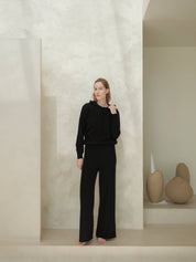 Cashmere Mix Hoodie | Black