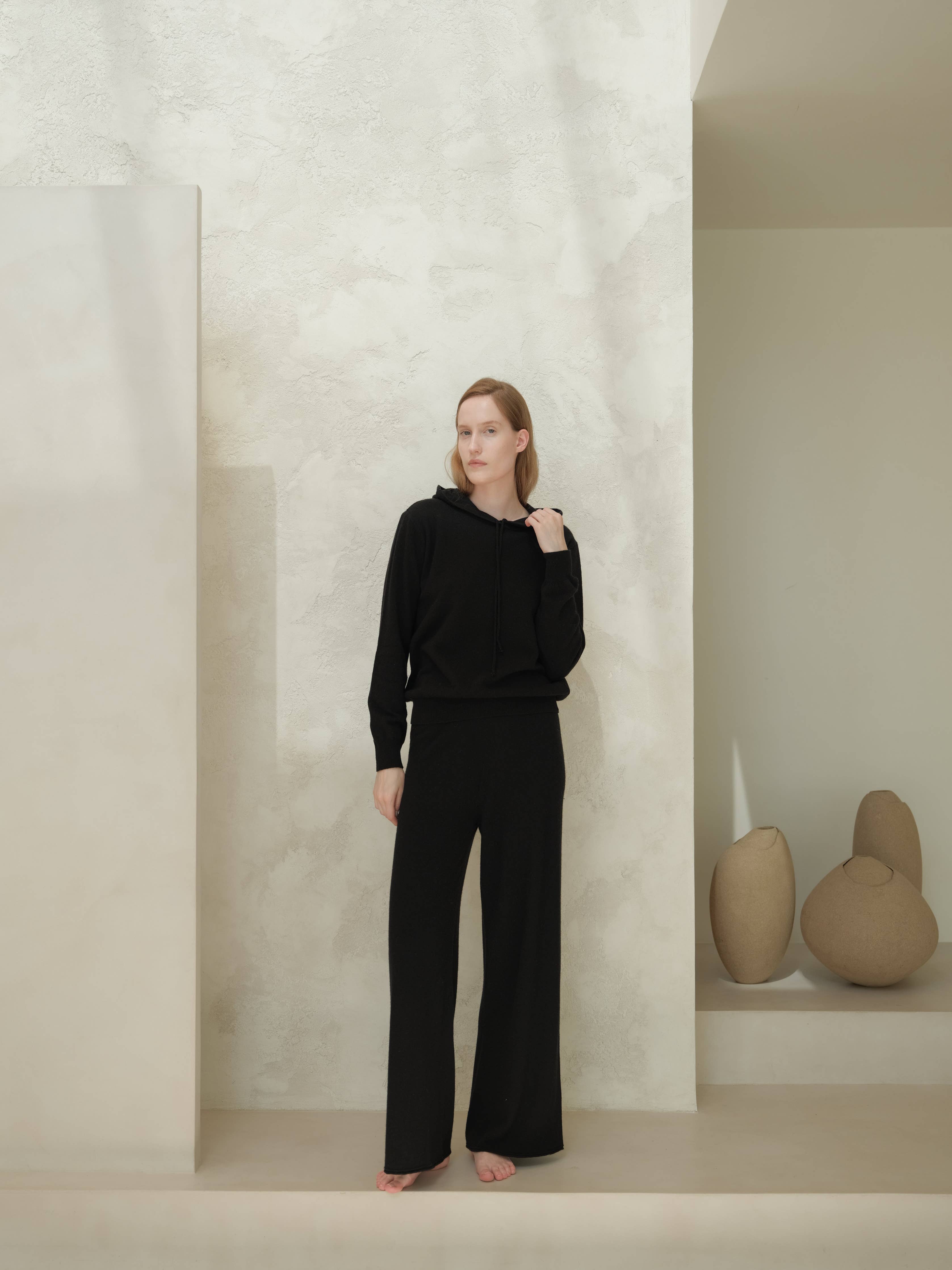 Cashmere Mix Hoodie | Black