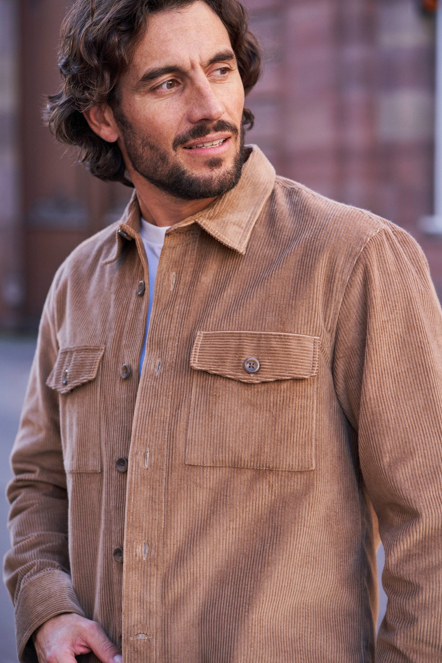 Corduroy Overshirt | Camel