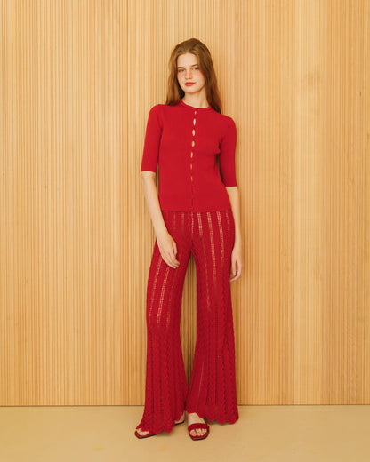 Fine Cotton Ribbed Cardigan