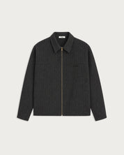 Fairway LS Zip Jacket Charcoal Herringbone