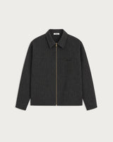 Fairway LS Zip Jacket Charcoal Herringbone