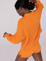 Delčia Cotton Sweater | Orange
