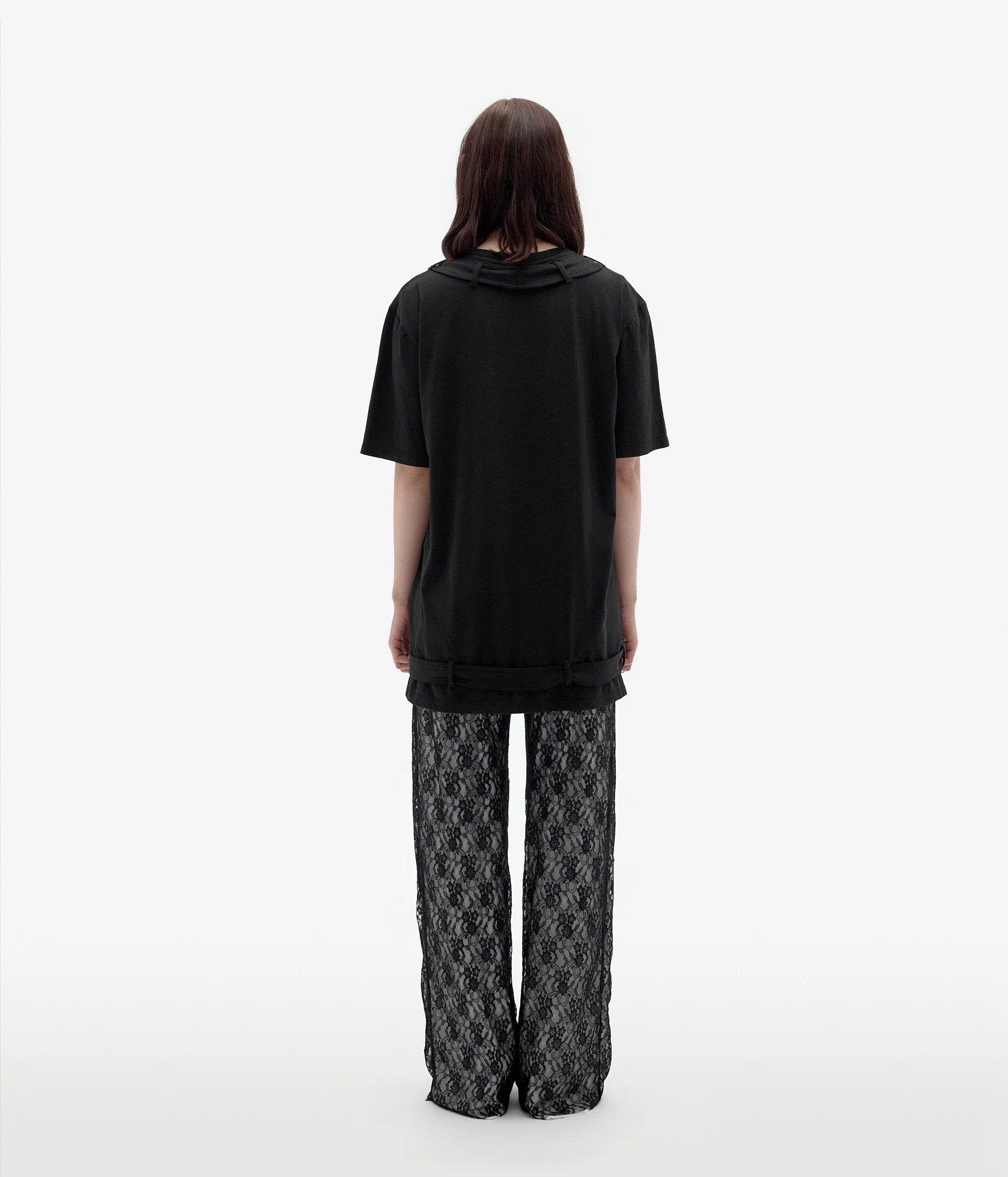 T-Shirt mit Schnalle | Schwarz