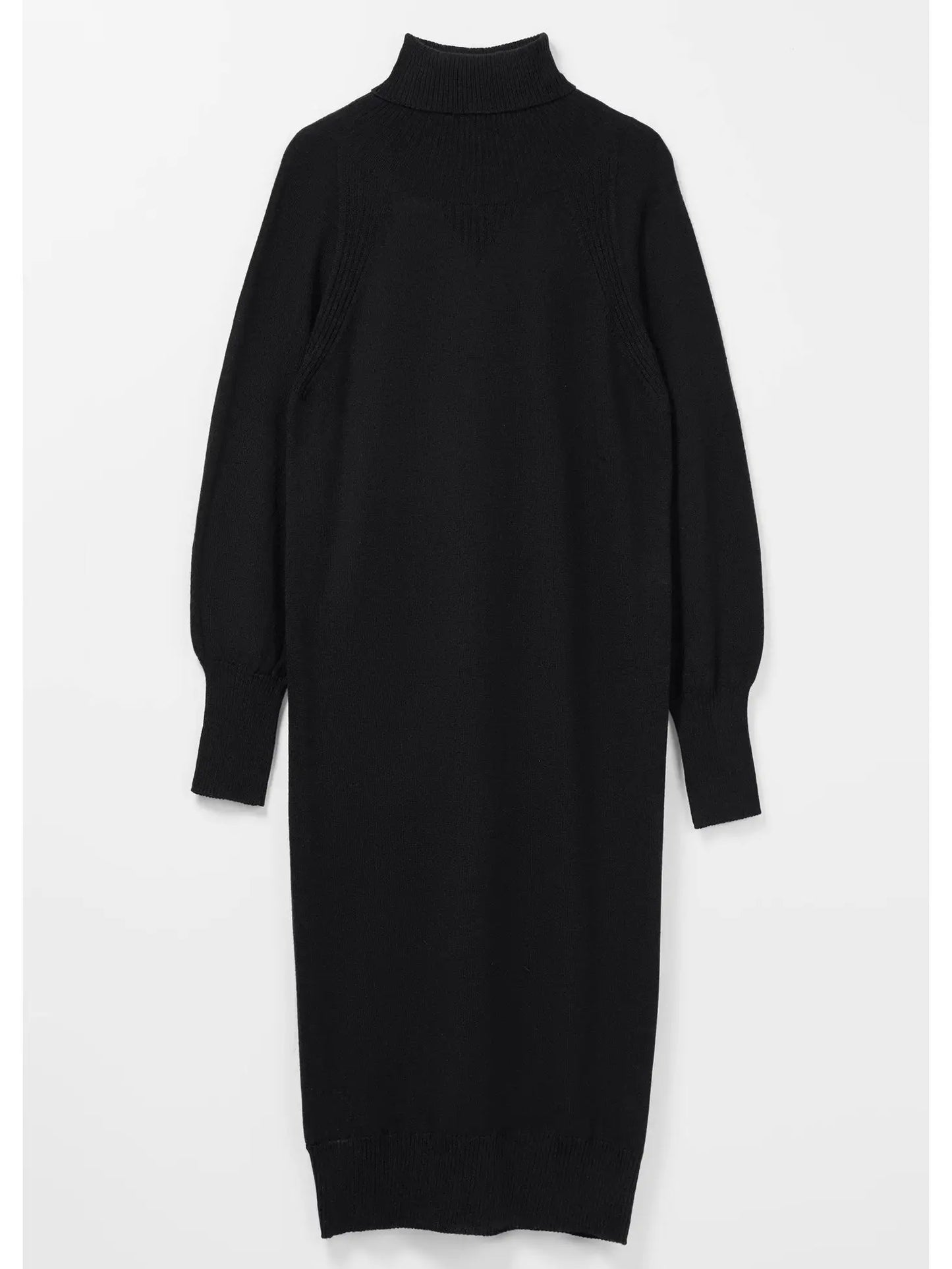 Gaudi Polo Neck Merino Balloon sleeved Dress