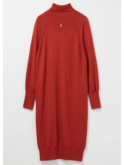 Gaudi Polo Neck Merino balloon sleeved Dress