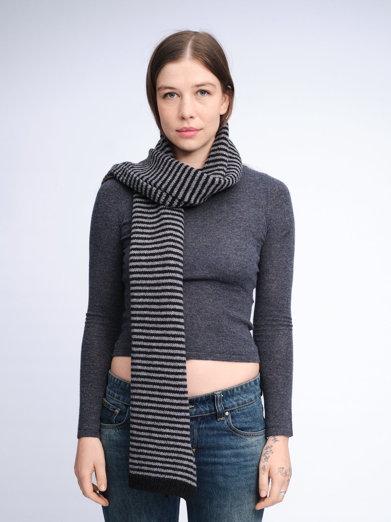 Merino Cashmere Stripe Scarf