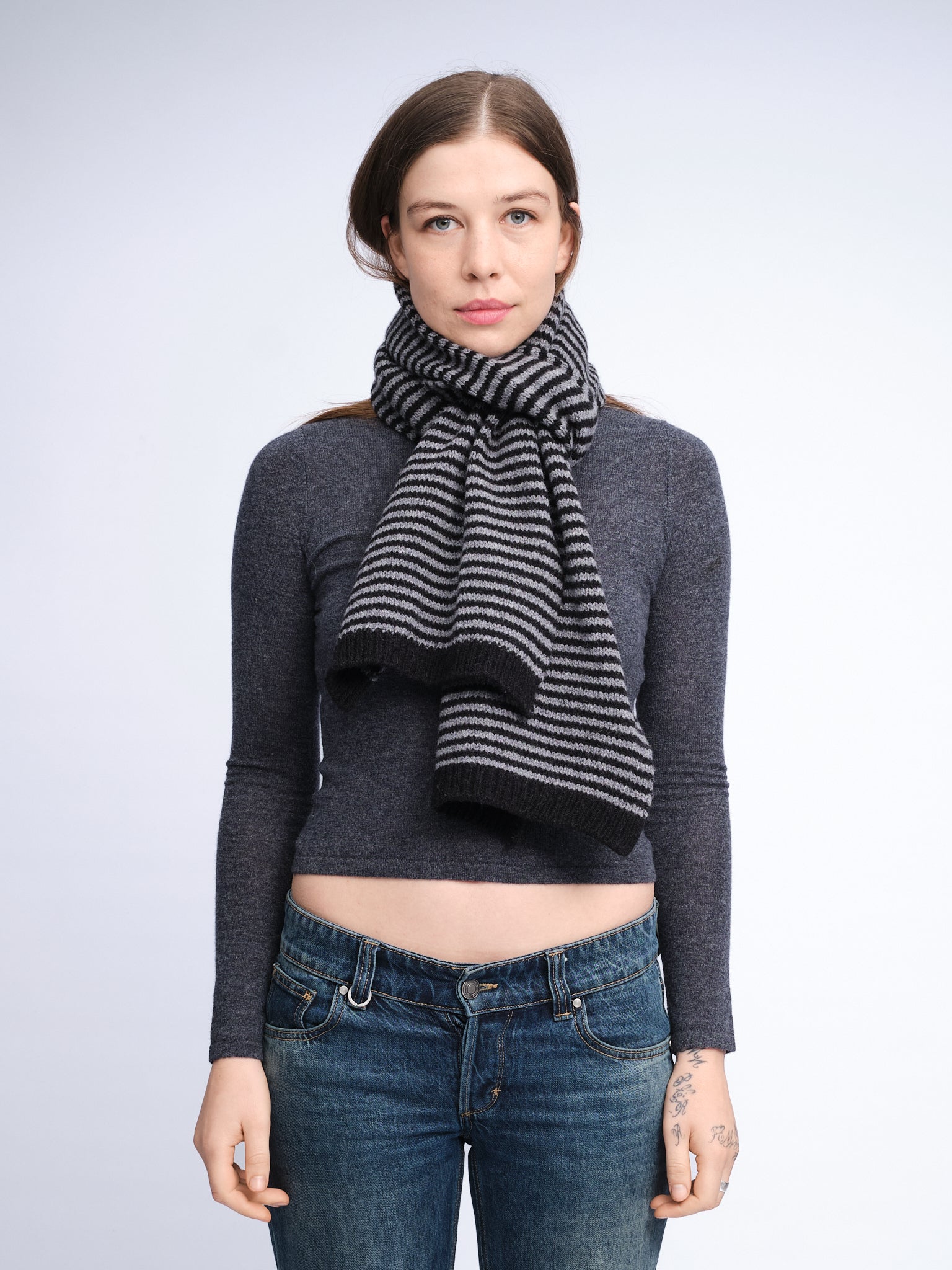 Merino Cashmere Stripe Scarf