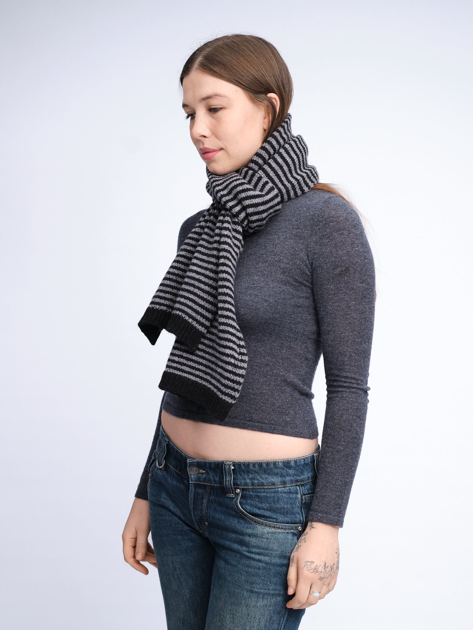 Merino Cashmere Stripe Scarf
